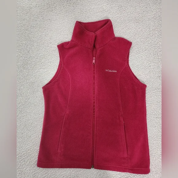 Columbia Red Fleece Vest Jacket - Picture 9 of 11